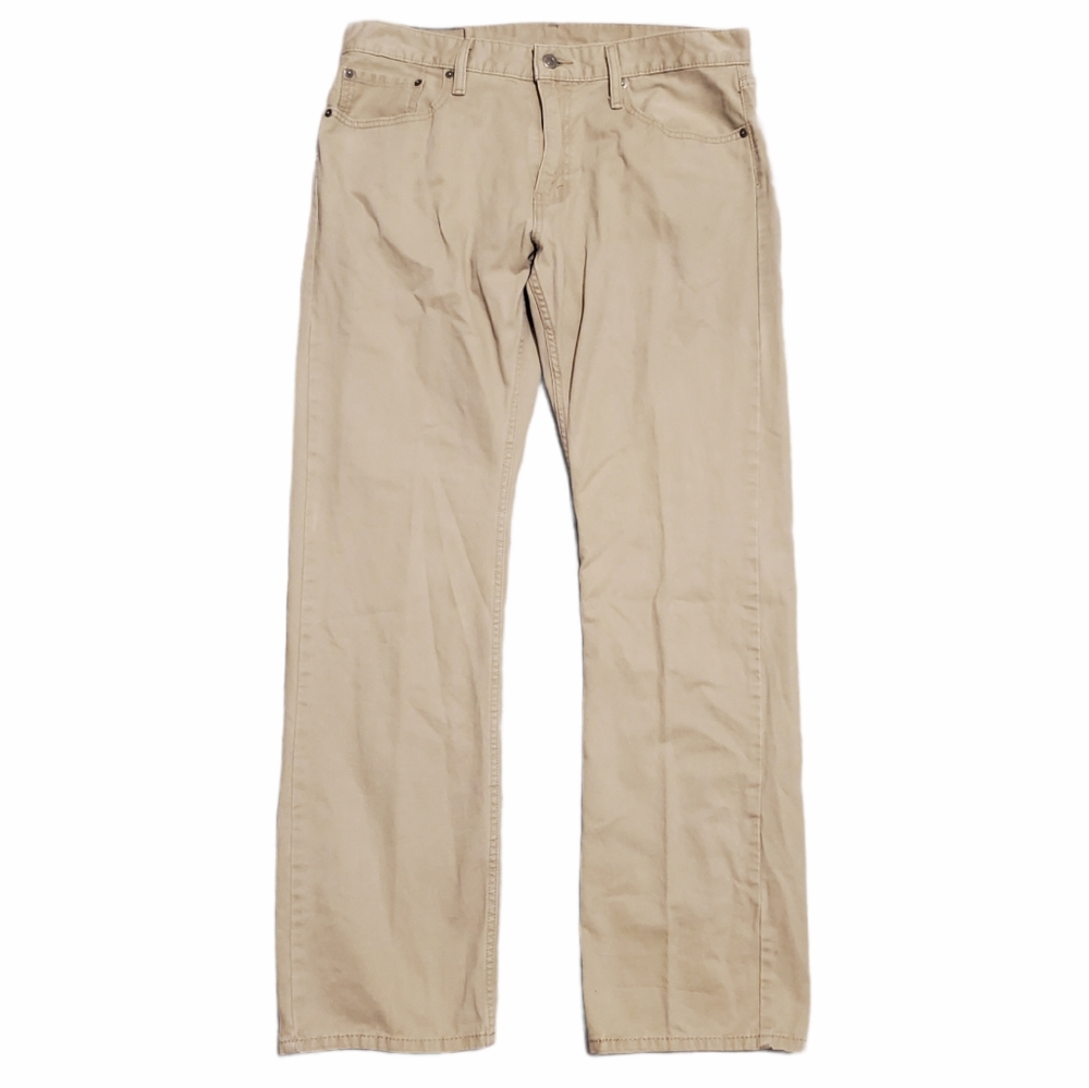 Levis 514 Straight Fit Tan Khaki Jeans 34×32